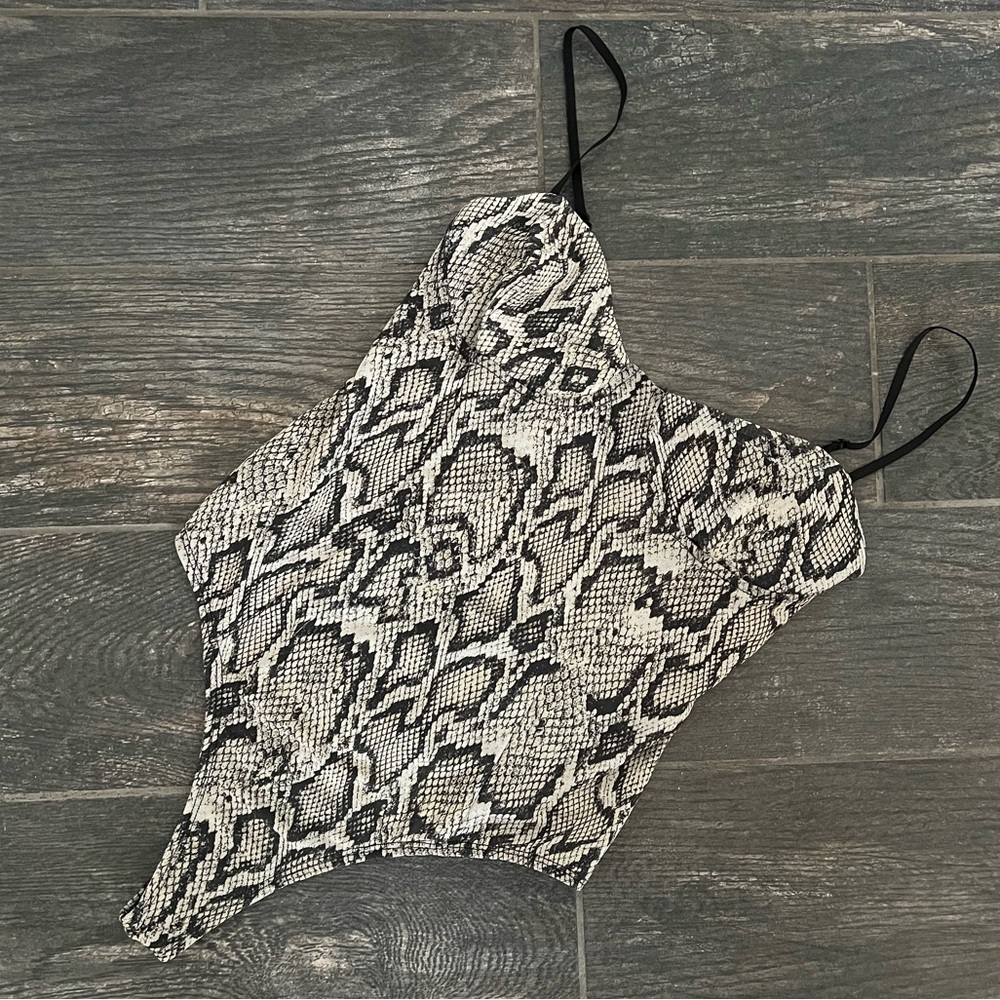 Snake print body suit